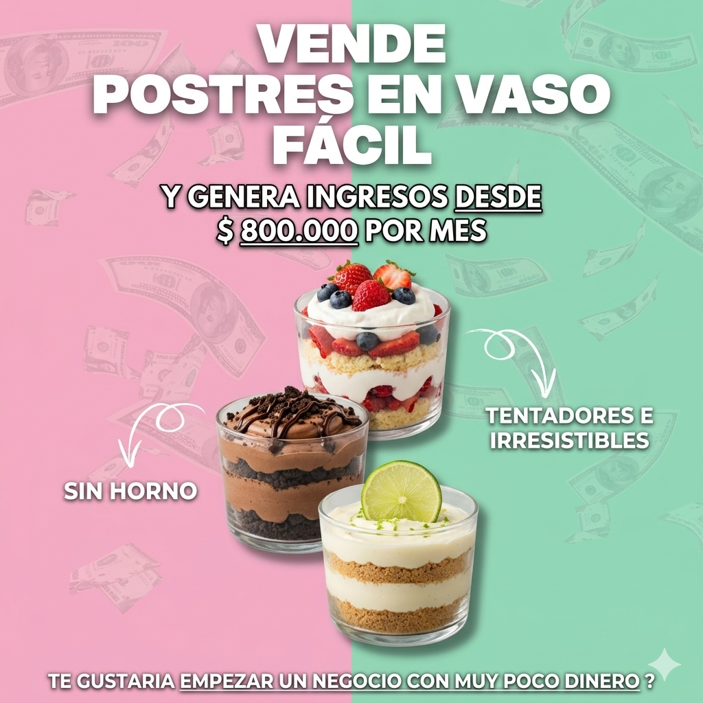 Vasitos que Venden — 50 recetas para hacer postres en vaso desde casa y empezar a generar tus propios ingresos